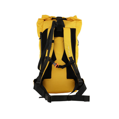yellow recycled materials mountaineering backpack