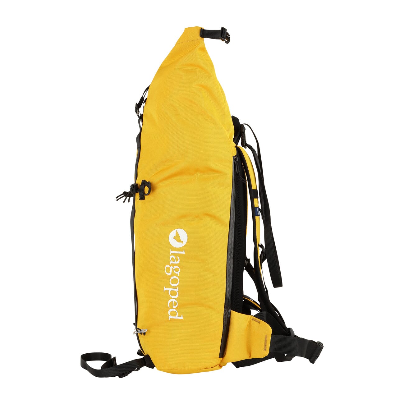 yellow upcycled mountaineering backpack