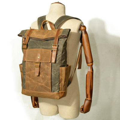 retro canvas rucksack backpack