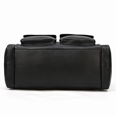 designer Black Leather Duffle Bag