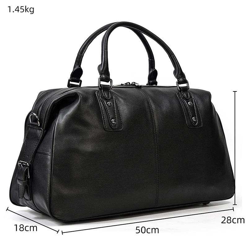 Sac de Voyage en Cuir Noir fashion