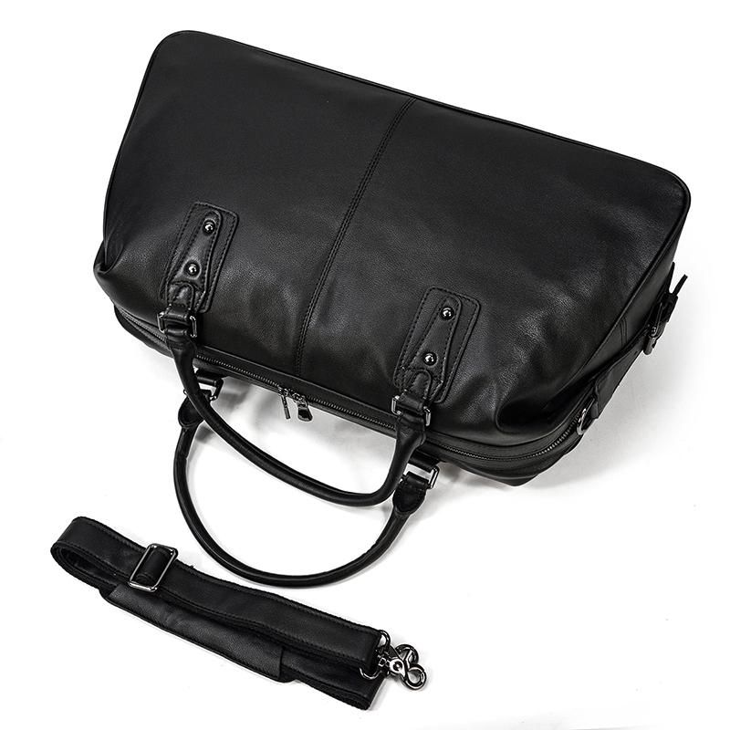 Sac de Voyage en Cuir Noir tendance