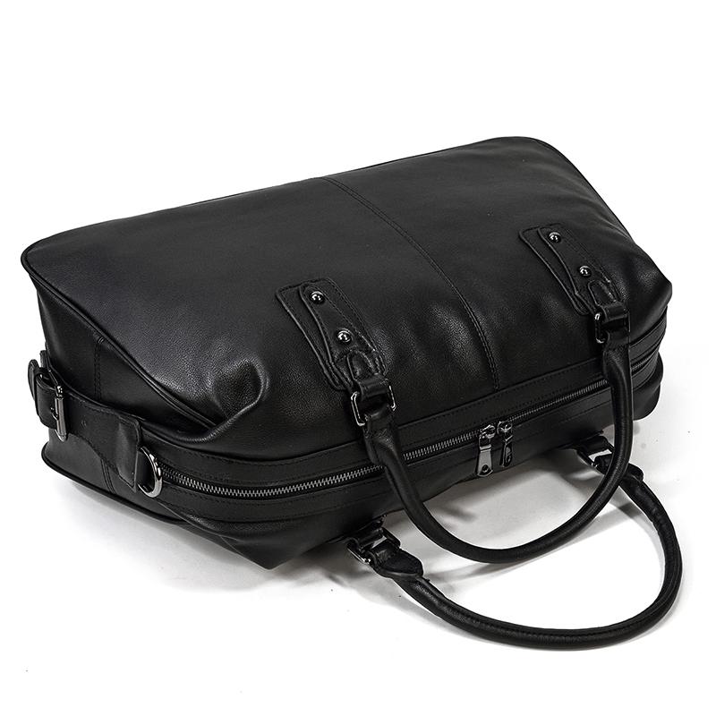 Sac de Voyage en Cuir Noir pour hommes