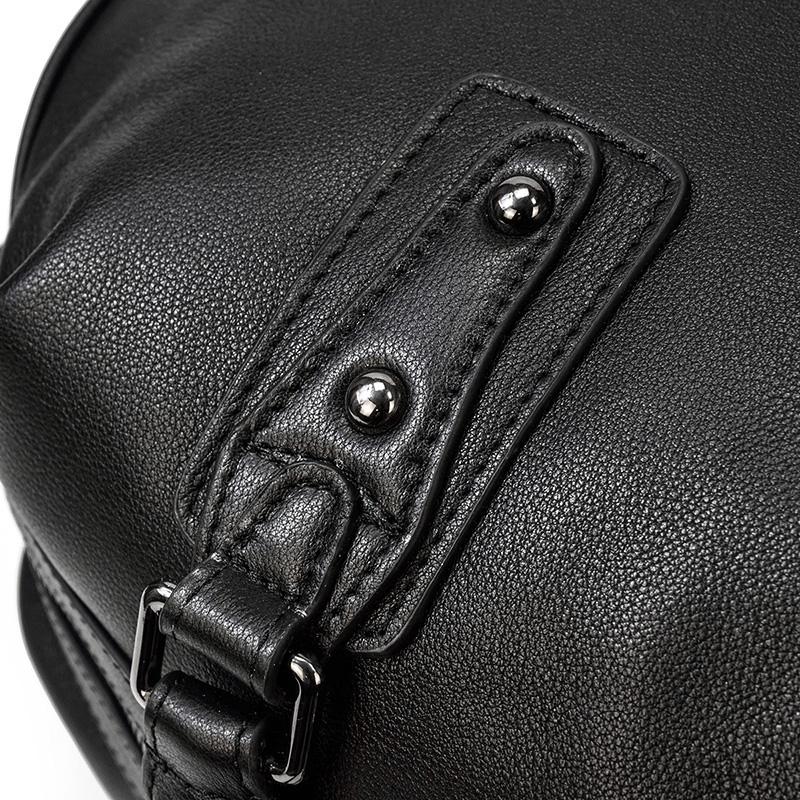strong black leather holdall
