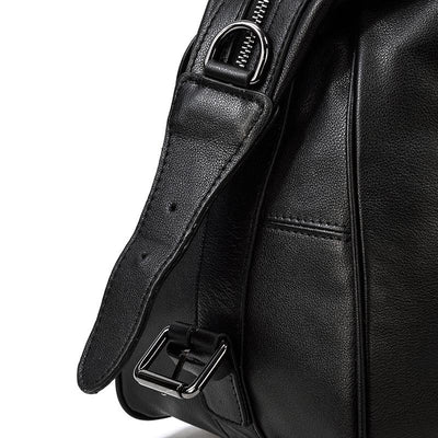 luggage black leather holdall