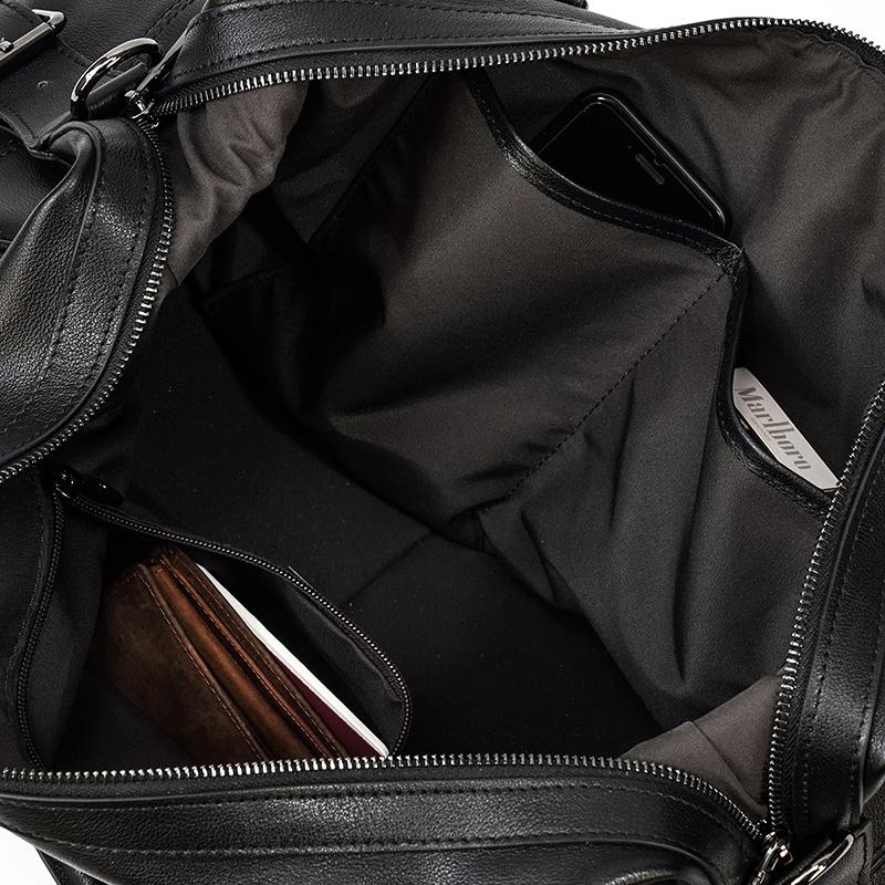 Sac de Voyage en Cuir Noir sport