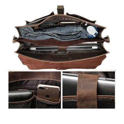 Brown Leather Shoulder Bag spacious