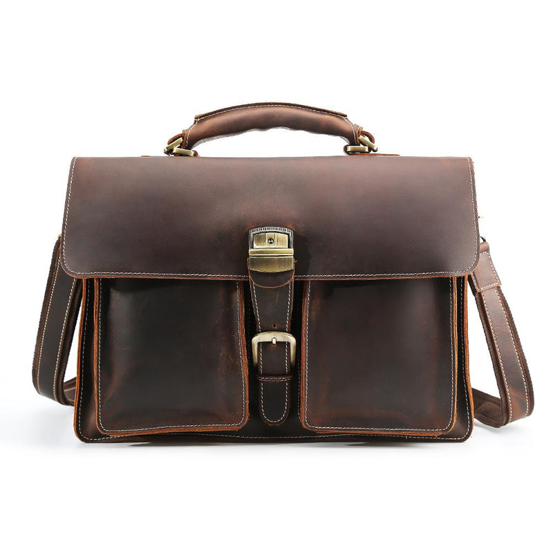 Brown Leather Shoulder Bag men