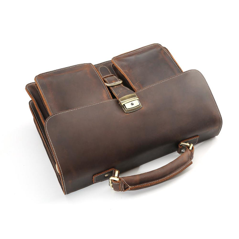 Brown Leather Shoulder Bag old school