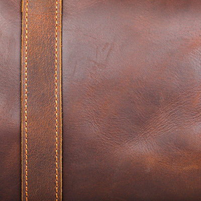 coffee Leather Weekender Bag