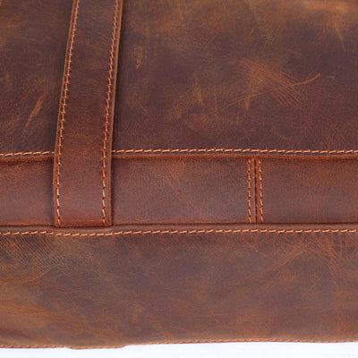 Coffee Leather Tote Bag solid