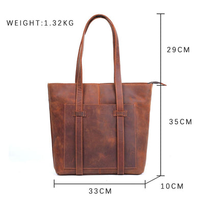 Coffee Leather Tote Bag classic