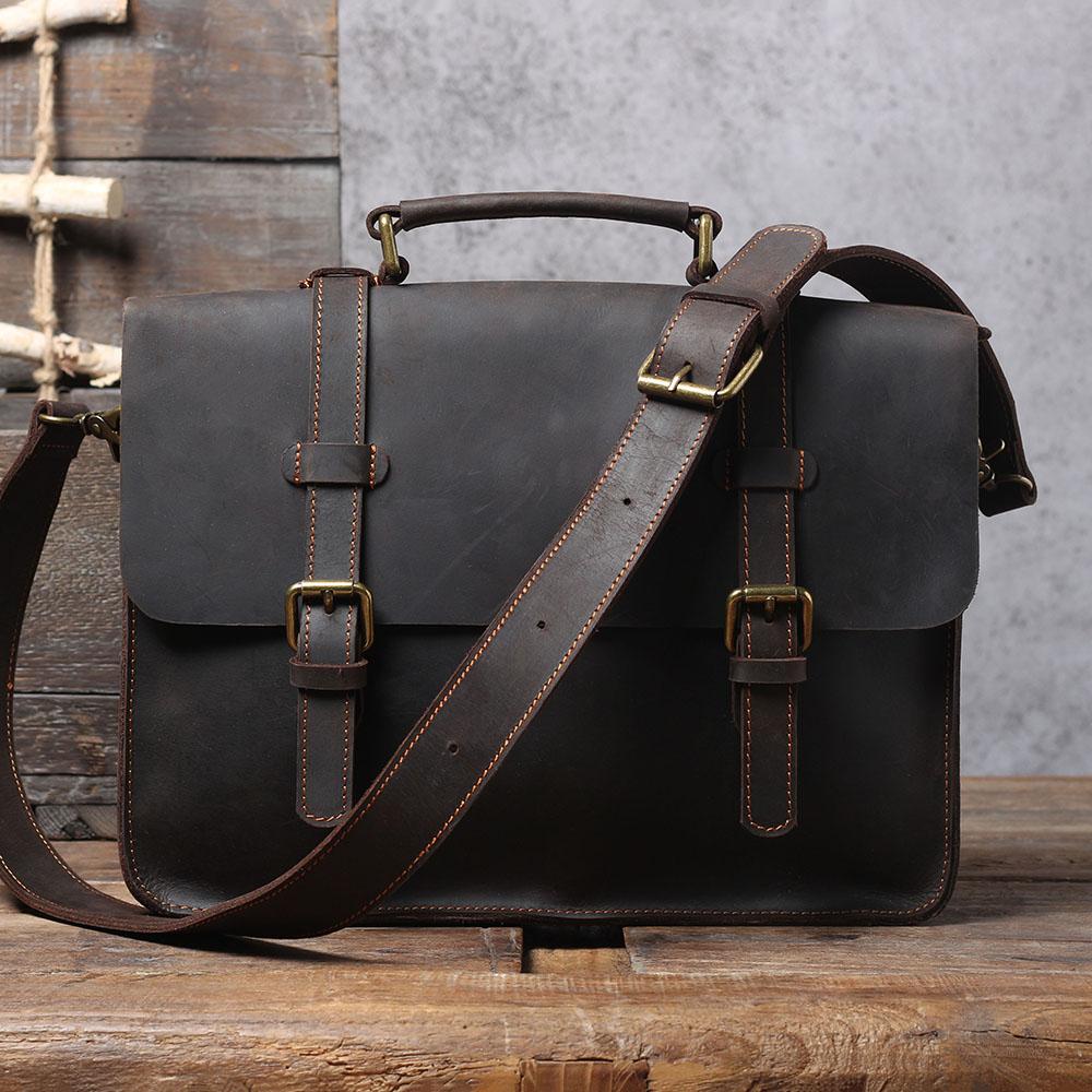 men's leather courier bag