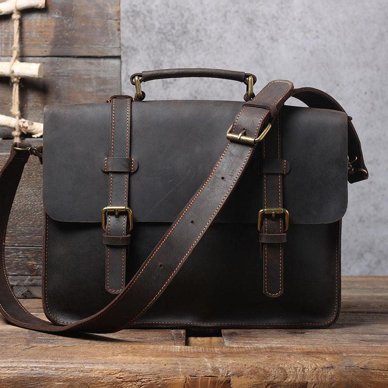 men's leather courier bag