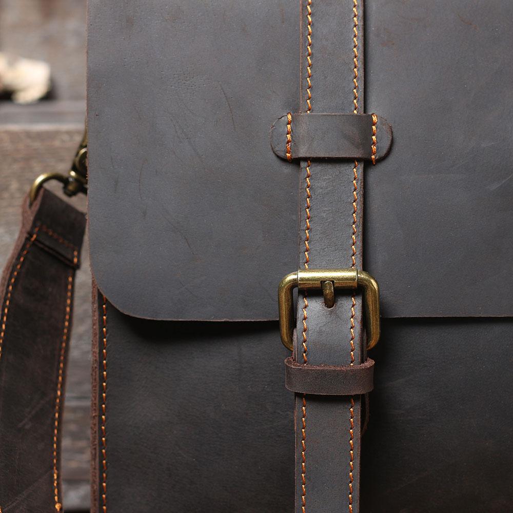 leather courier bag leather strap