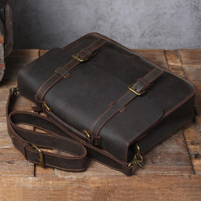 leather courier bag women