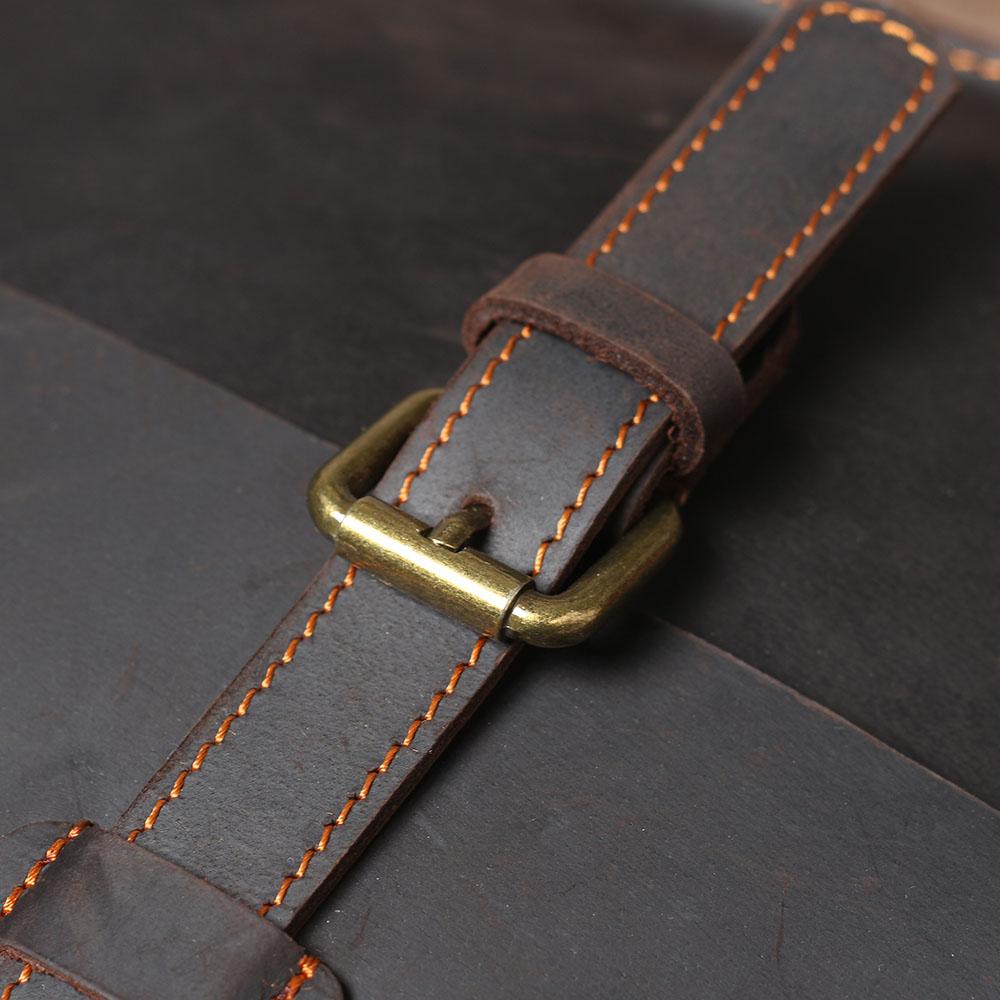 leather courier bag magnetic buckle