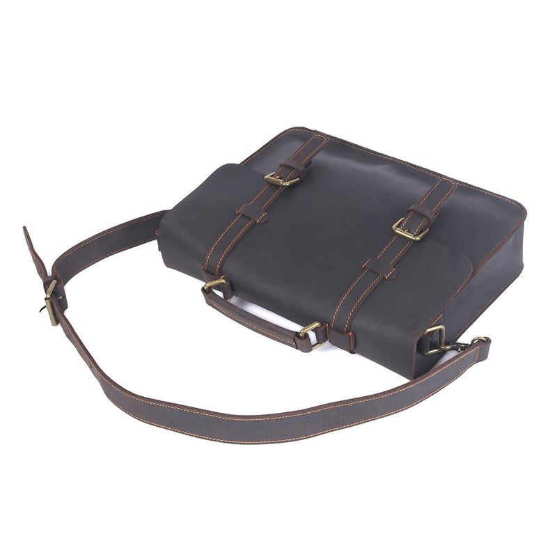 leather courier bag retro