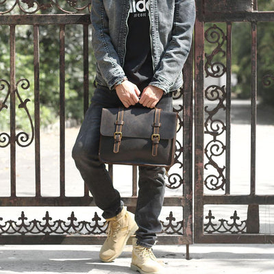 leather courier bag fashion