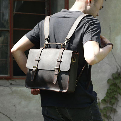 leather courier bag backpack