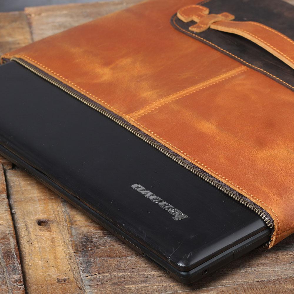coffee leather laptop pouch laptop