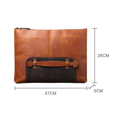 coffee leather laptop pouch size