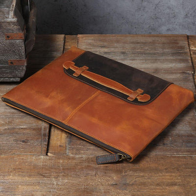 coffee leather laptop pouch computer
