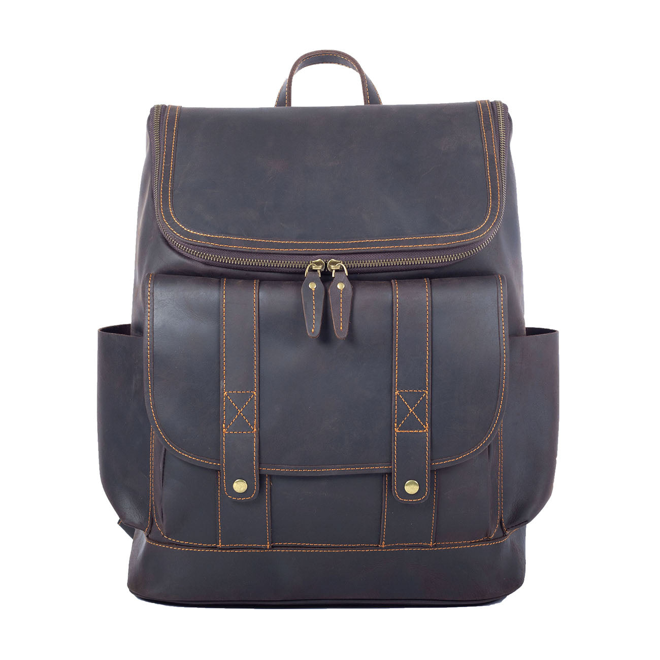full grain Leather Work Backpack ideal for carrying a camera or computer