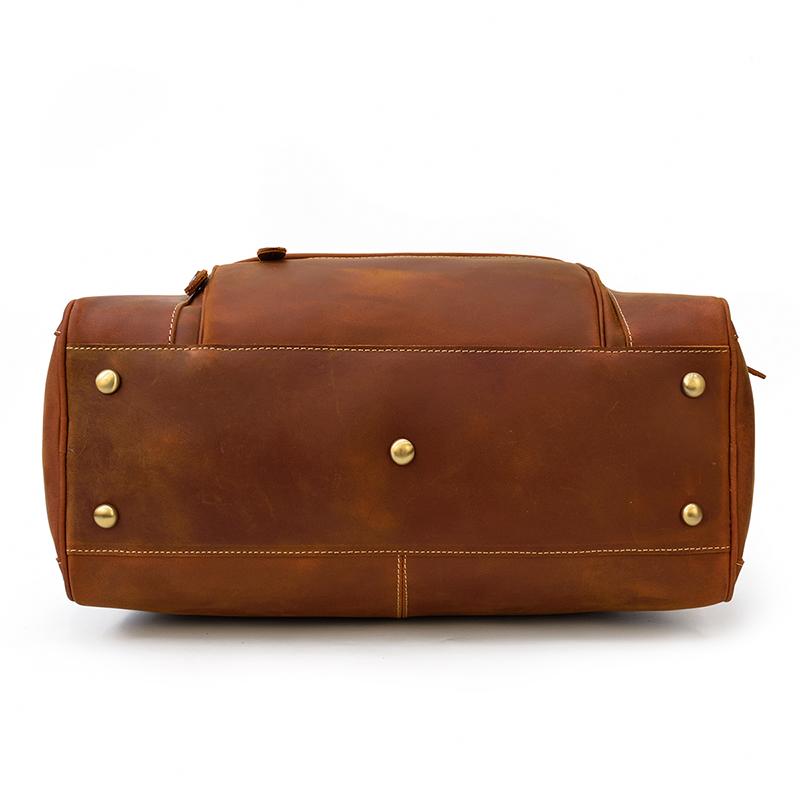 protective rivets men's leather holdall