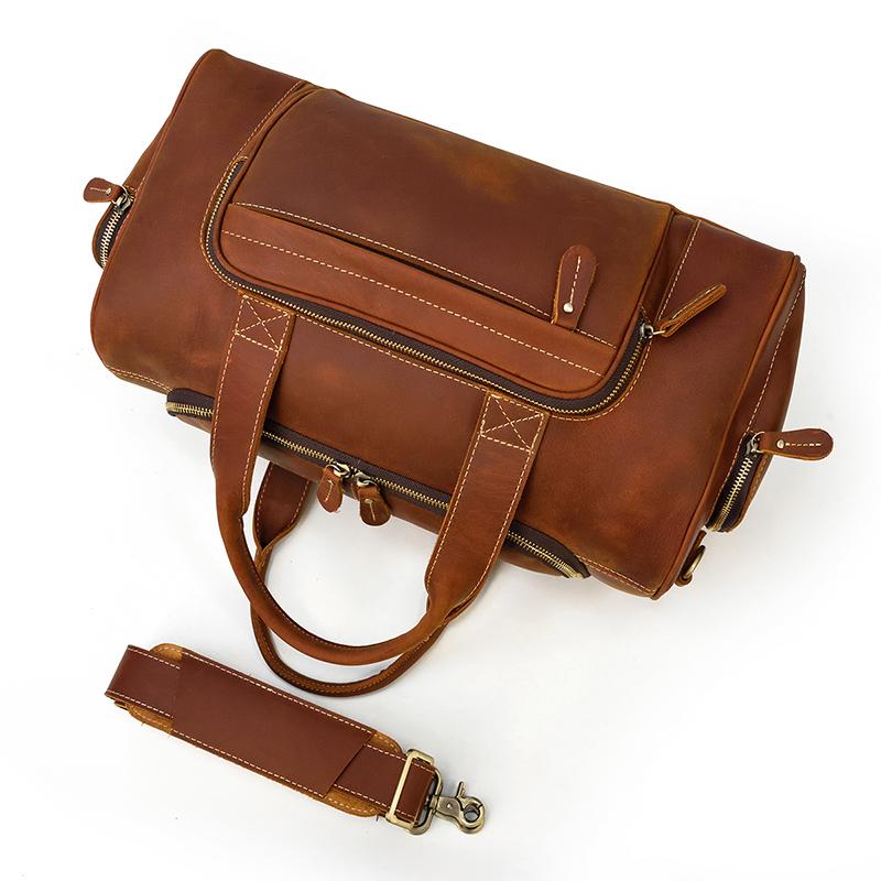 versatile men's leather holdall