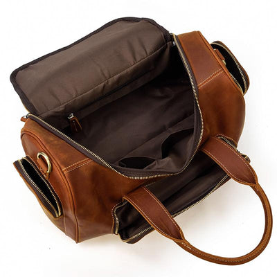 overnight men's leather holdall