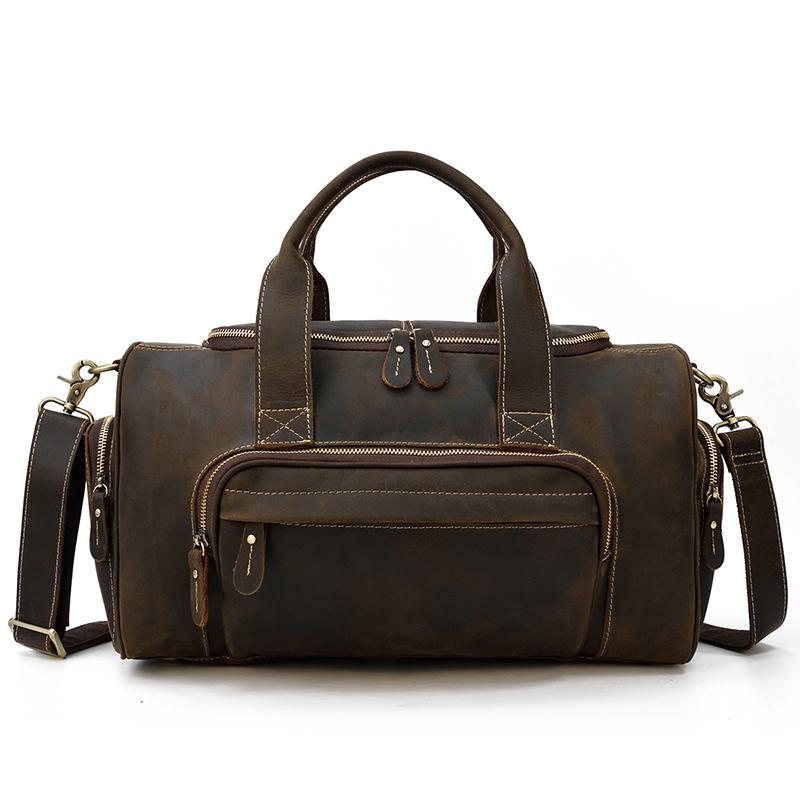 retro men's leather holdall