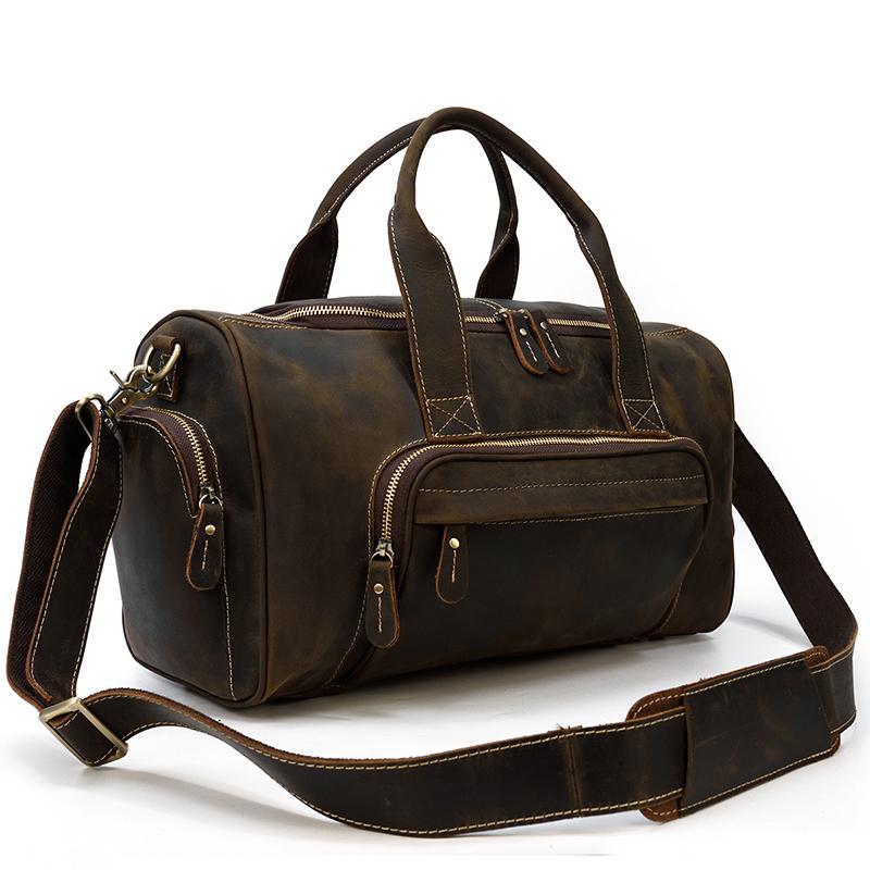 classic men's leather holdall