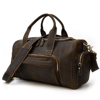 sturdy men's leather holdall