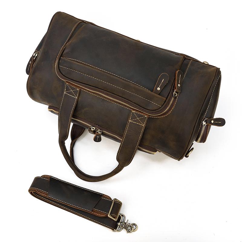 functional men's leather holdall