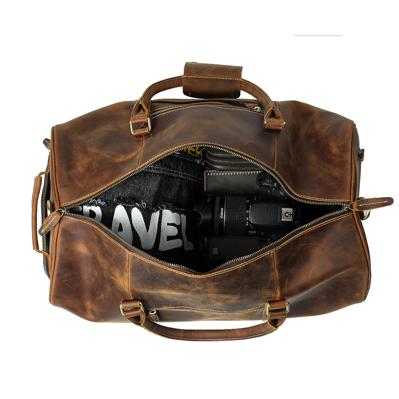 Mens Leather Travel Bag