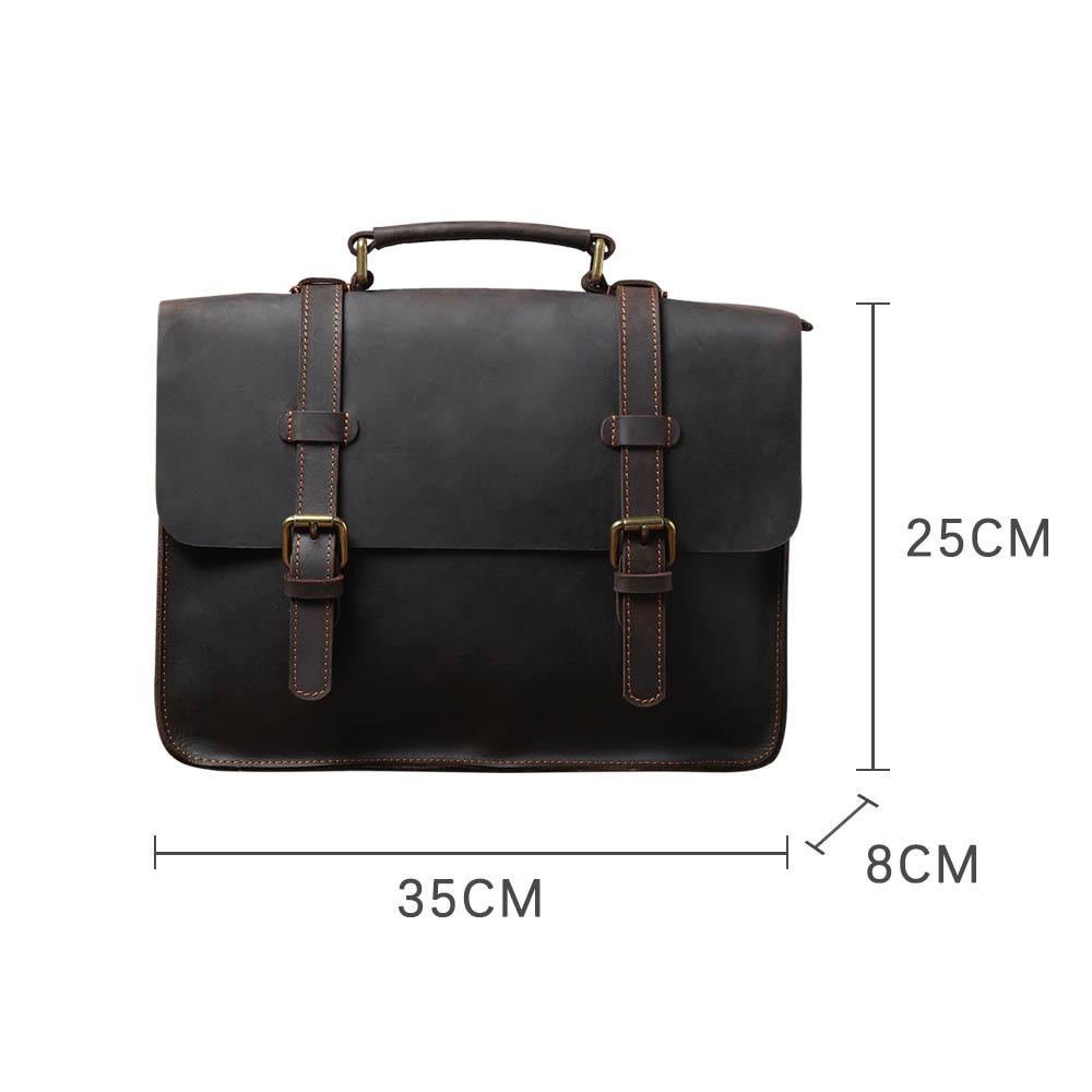 leather courier bag size