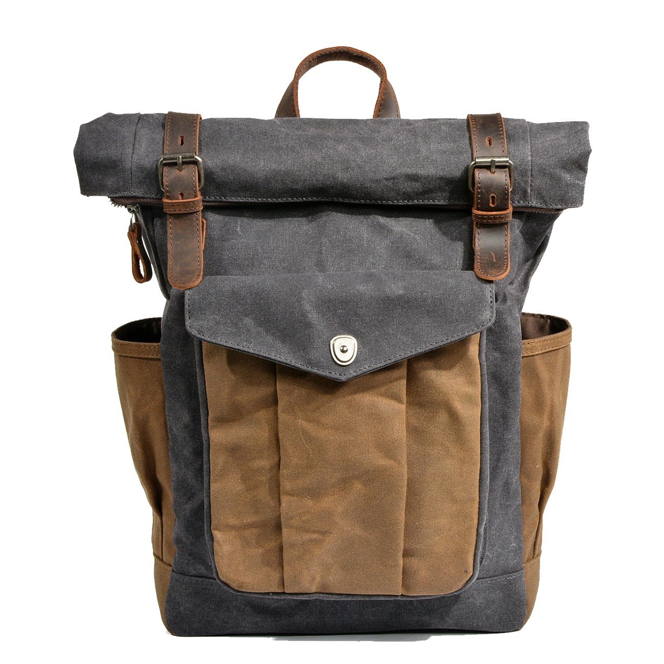 Waxed Canvas Backpack - Roll Top Rucksack