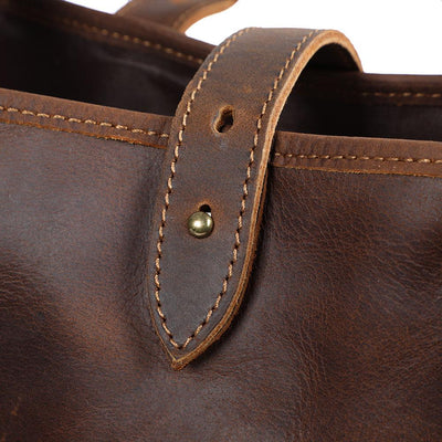 Vintage Leather Tote Bag leather strap