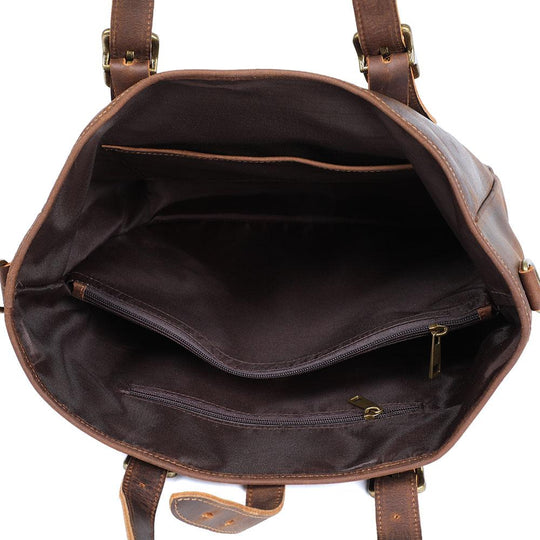Vintage Leather Tote Bag - Fashion & Retro | OLANA