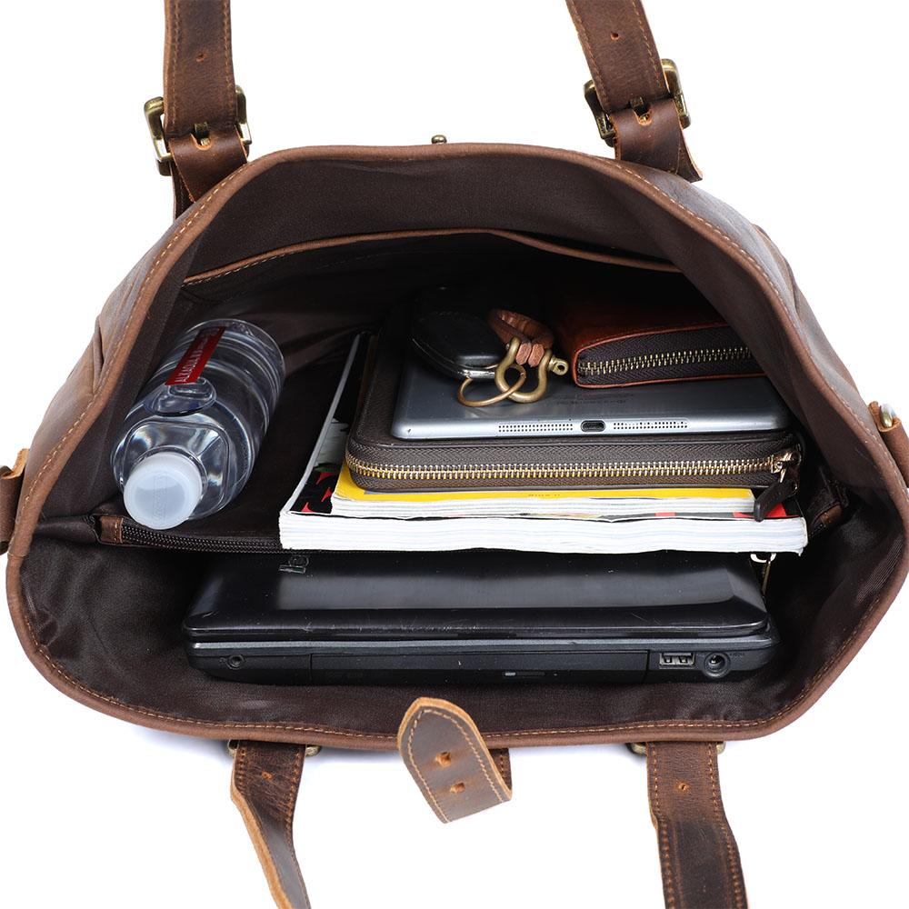 Vintage Leather Tote Bag - Fashion & Retro | OLANA