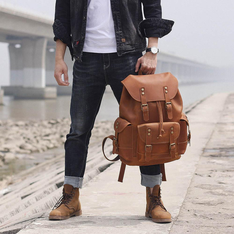 all leather backpack