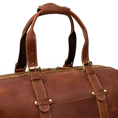 antique leather travel bag