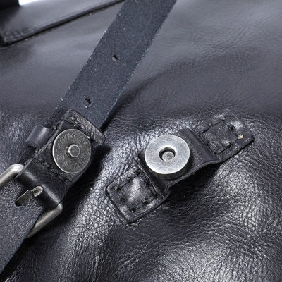 backpack black leather