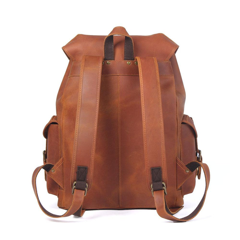 best brown leather backpack Leather Travel Backpack - 25L Adventure Rucksack