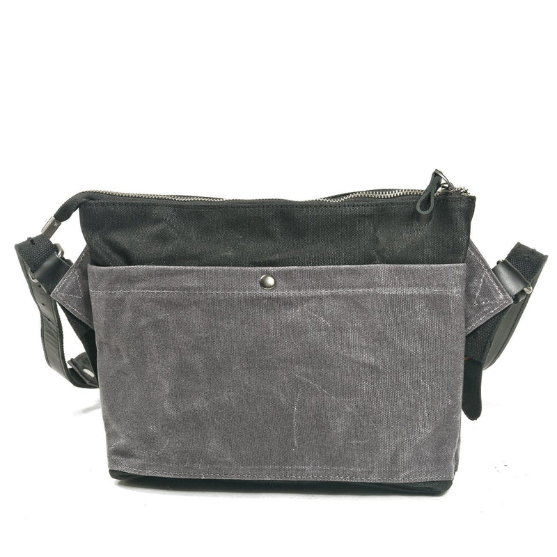 black canvas crossbody bag