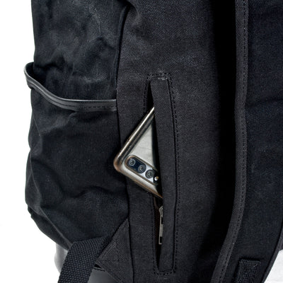 black cloth backpack