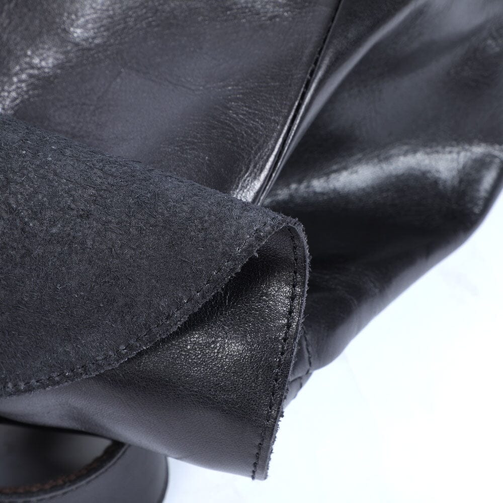 black leather back pack