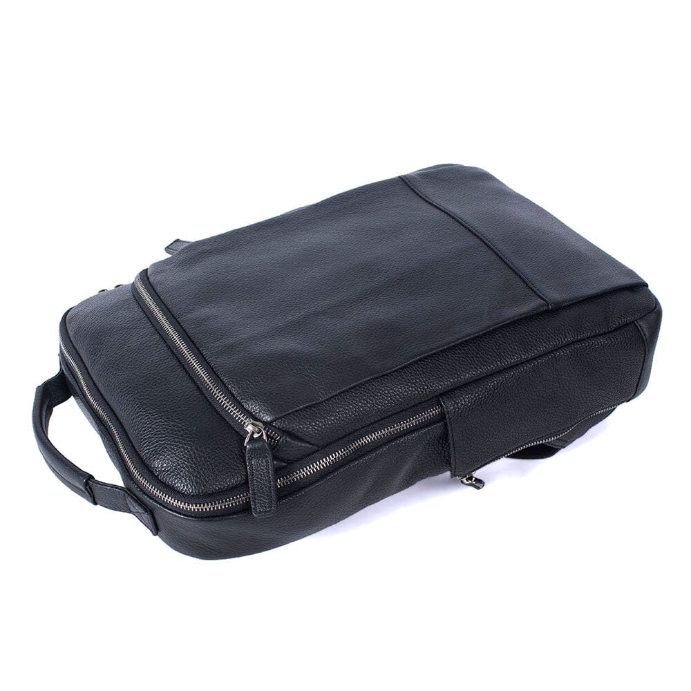 black leather backpack laptop Black Leather Laptop Backpack