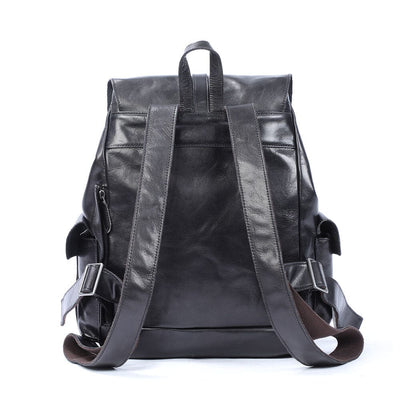 black leather bookbag